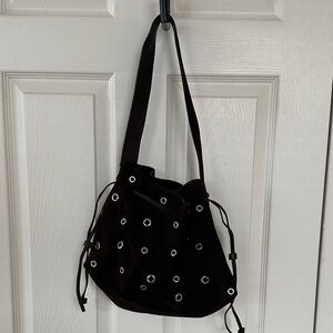 Madewell Chocolate Brown Suede Bag w/ Eyelet